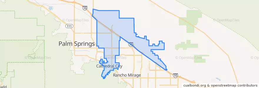 Mapa de ubicacion de Cathedral City.