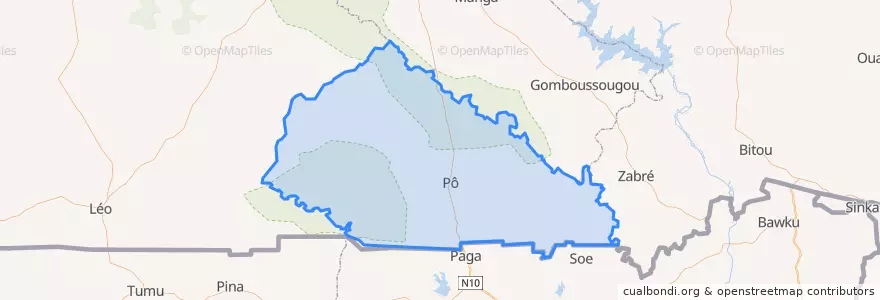 Mapa de ubicacion de Nahouri.