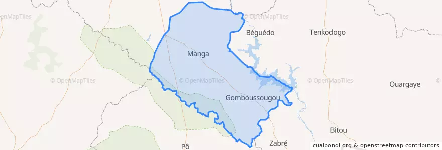 Mapa de ubicacion de Zoundwéogo.