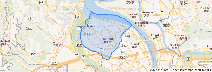Mapa de ubicacion de 蘆洲區.