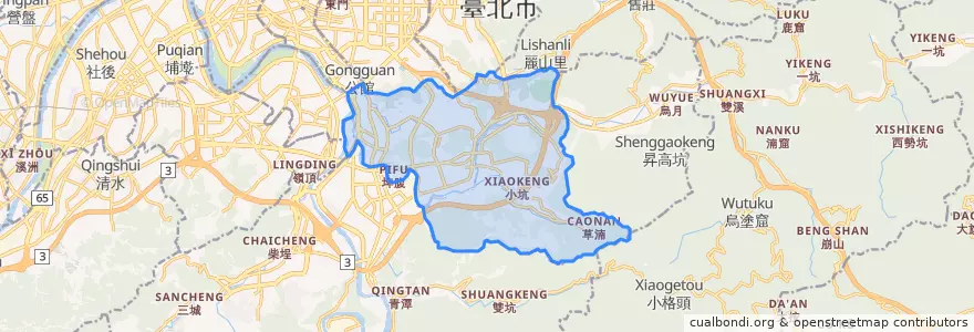 Mapa de ubicacion de 文山区.
