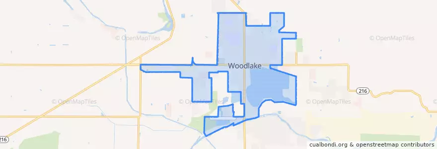 Mapa de ubicacion de Woodlake.