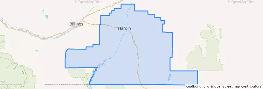 Mapa de ubicacion de Big Horn County.