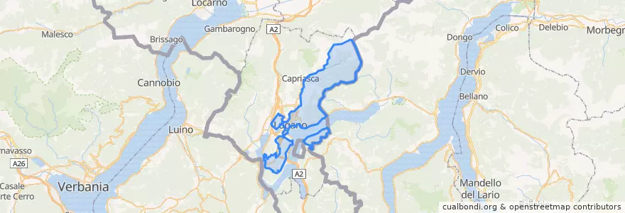 Mapa de ubicacion de Lugano.