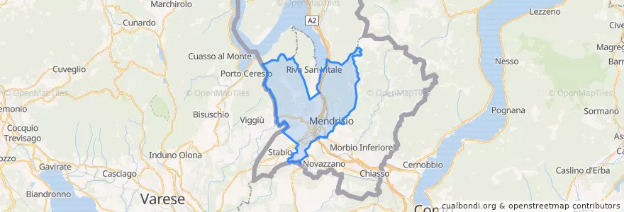 Mapa de ubicacion de Mendrisio.