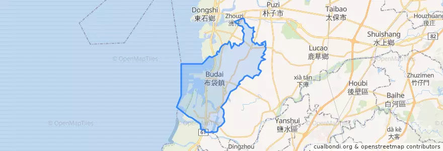 Mapa de ubicacion de 布袋鎮.