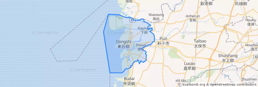 Mapa de ubicacion de 東石鄉.