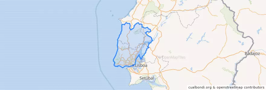 Mapa de ubicacion de Lisboa.