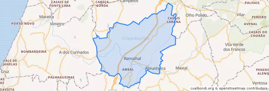 Mapa de ubicacion de Ramalhal.