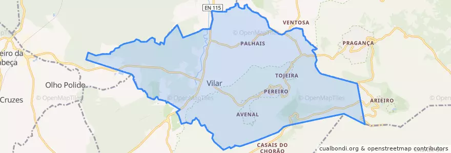 Mapa de ubicacion de Vilar.