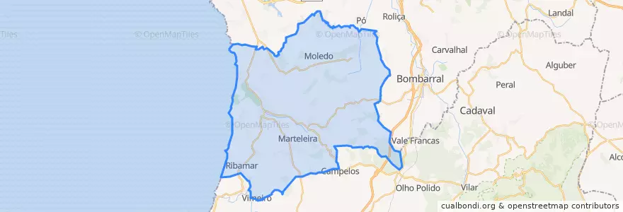 Mapa de ubicacion de Lourinhã.