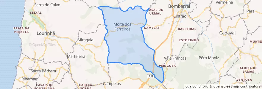 Mapa de ubicacion de Moita dos Ferreiros.