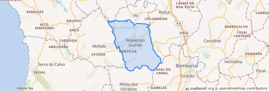 Mapa de ubicacion de Reguengo Grande.