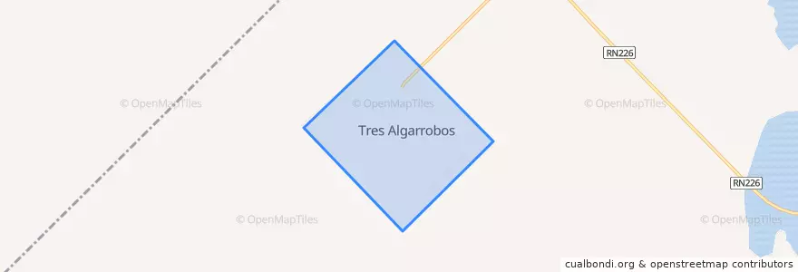 Mapa de ubicacion de Tres Algarrobos.