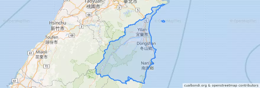 Mapa de ubicacion de Yilan County.