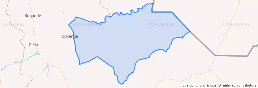 Mapa de ubicacion de Komondjari.