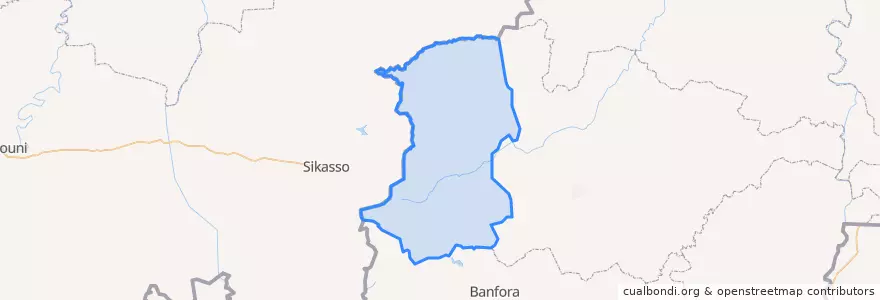 Mapa de ubicacion de Kénédougou.