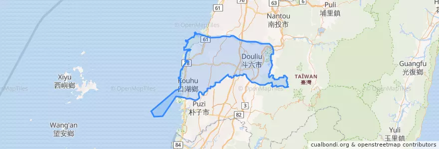 Mapa de ubicacion de 雲林県.