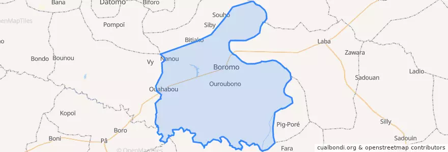 Mapa de ubicacion de Boromo.