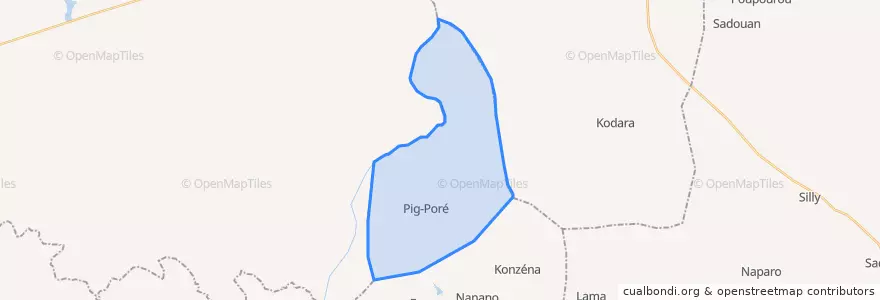 Mapa de ubicacion de Poura.