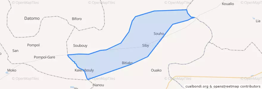 Mapa de ubicacion de Siby.