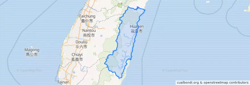 Mapa de ubicacion de 花蓮県.