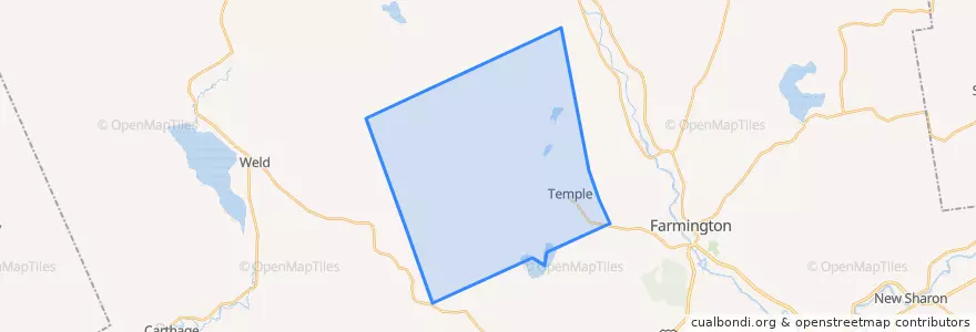 Mapa de ubicacion de Temple.