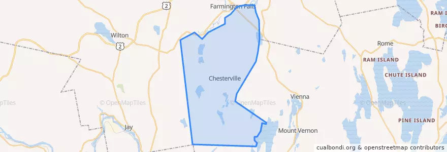 Mapa de ubicacion de Chesterville.