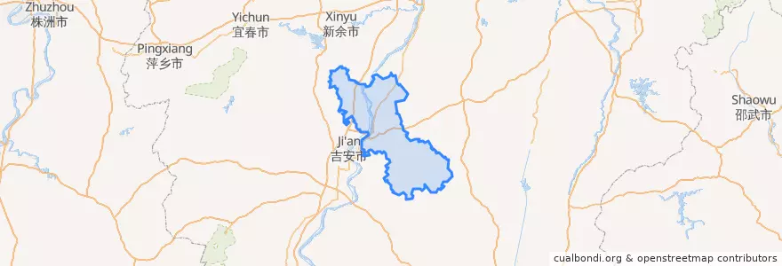 Mapa de ubicacion de 吉水县 (Jishui).