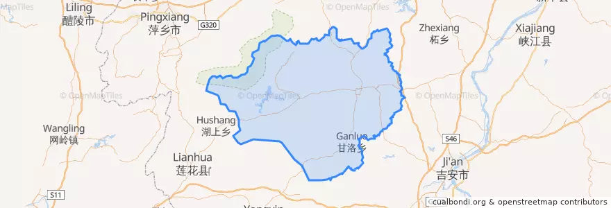 Mapa de ubicacion de 安福县 (Anfu).