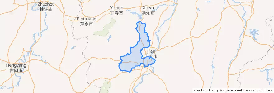 Mapa de ubicacion de 吉安县 (Ji'an).