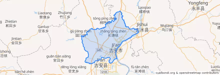 Mapa de ubicacion de 吉州区 (Jizhou).
