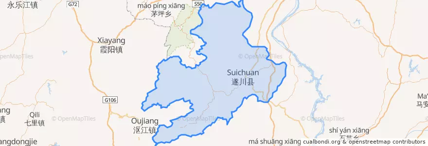 Mapa de ubicacion de 遂川县 (Suichuan).