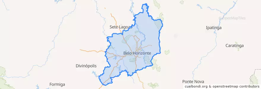 Mapa de ubicacion de Região Metropolitana de Belo Horizonte.
