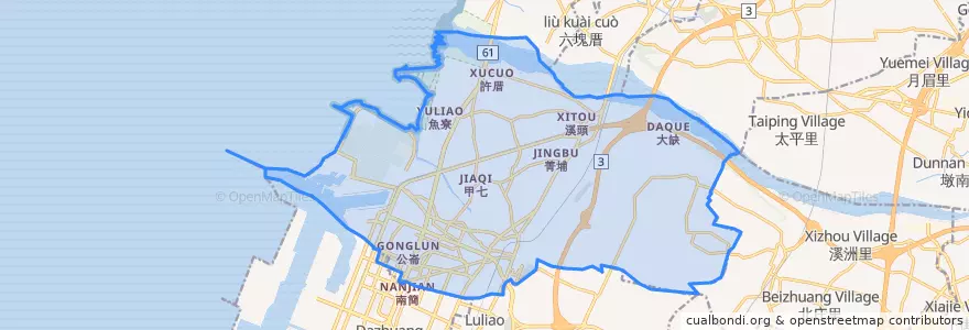 Mapa de ubicacion de 칭수이 구.
