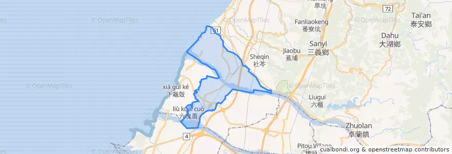 Mapa de ubicacion de Dajia District.