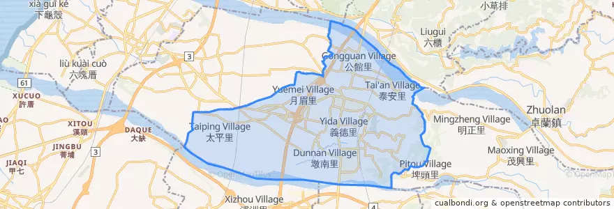 Mapa de ubicacion de 后里区.
