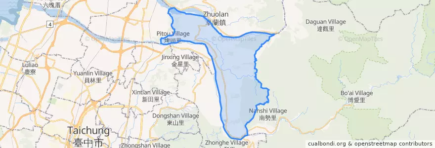 Mapa de ubicacion de 東勢區.