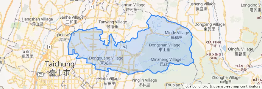 Mapa de ubicacion de 베이툰 구.