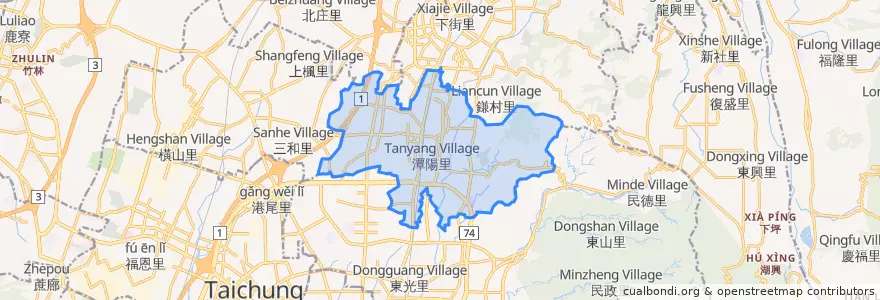 Mapa de ubicacion de 潭子区.