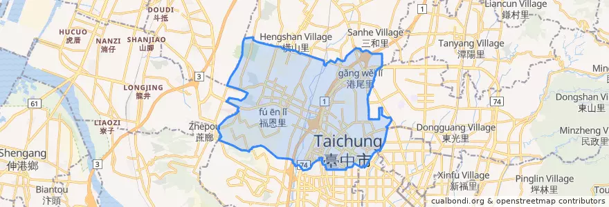 Mapa de ubicacion de 西屯区.