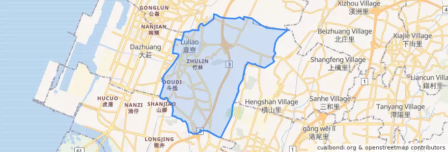 Mapa de ubicacion de 沙鹿区.