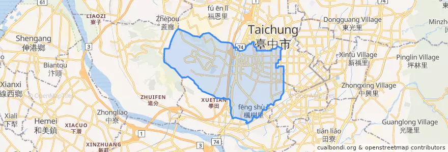 Mapa de ubicacion de 南屯區.