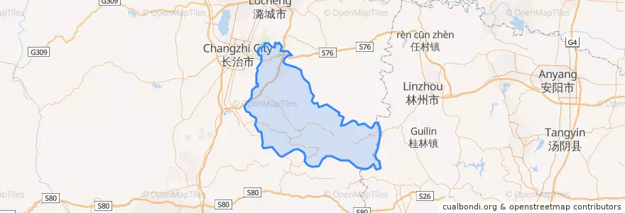 Mapa de ubicacion de 壶关县.