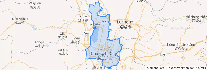 Mapa de ubicacion de 潞州区.