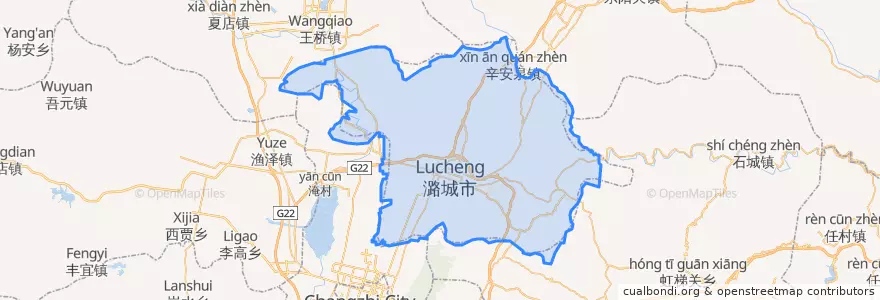 Mapa de ubicacion de Lucheng District.