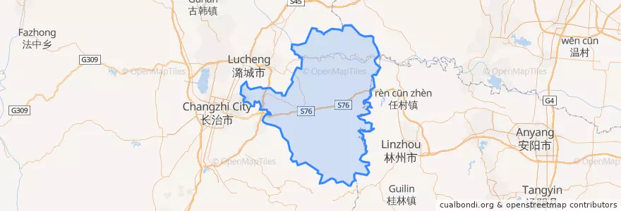Mapa de ubicacion de Pingshun County.