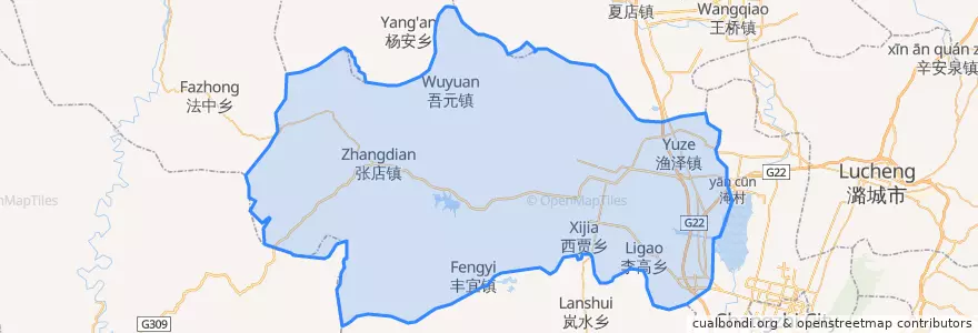 Mapa de ubicacion de 屯留县 (Tunliu).