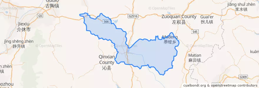 Mapa de ubicacion de Wuxiang County.