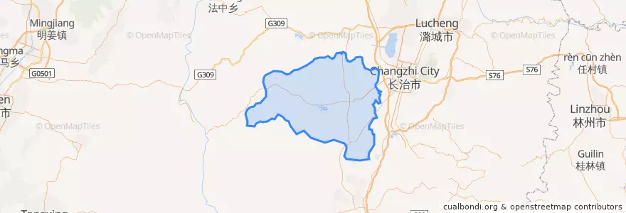 Mapa de ubicacion de Zhangzi County.